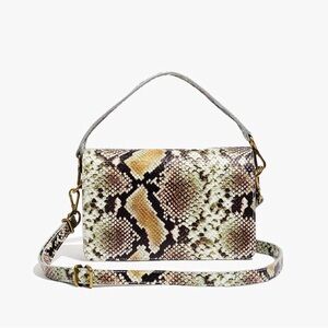$148 Madewell Flap Convertible Snake Embossed Leather Crossbody/Shoulder Bag